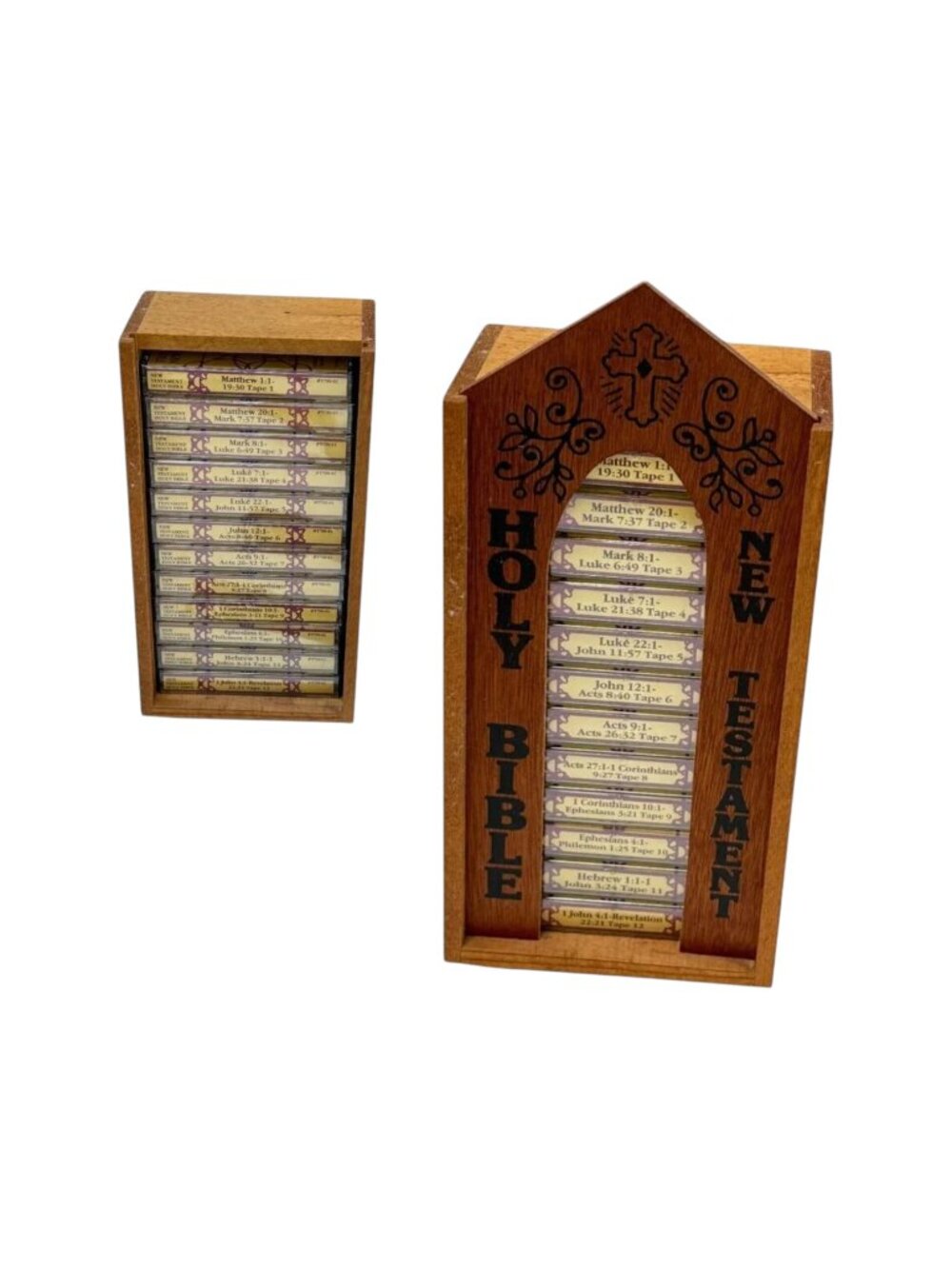 Scourby King James Holy Bible New Testament 12 Cassette 11‎ New Wood Box 1979